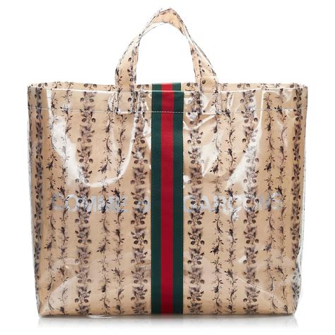 gucci x versace cake strainx comme des garcons shopper|GUCCI X COME DE GARCONS Plastic Web Floral .